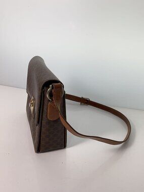 Celine Leather over Shoulder Brown Bag Macadam All Brown